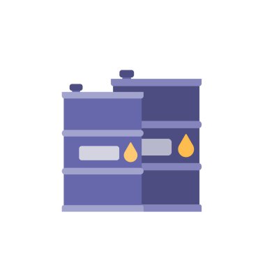 Sanayi tasarımı için yağ varili simgesi ve beyaz arka planda izole edilmiş web. vektör illüstrasyonu