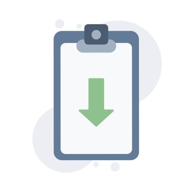 Aşağı ok ile pano. Görev iade edildi. Vektör simgeleri