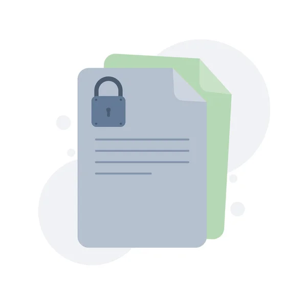 Dokument Zapewnia Poufny Dostęp Lub Ochrony Prywatności Plików Tekstowych Płaskiej — Wektor stockowy