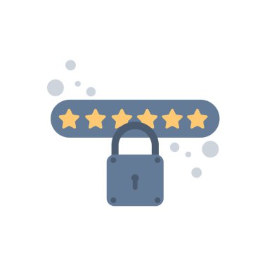 Şifre korumalı simge. Güvenli giriş kavramı. Minimum tasarım. Mükemmel vektör grafikleri