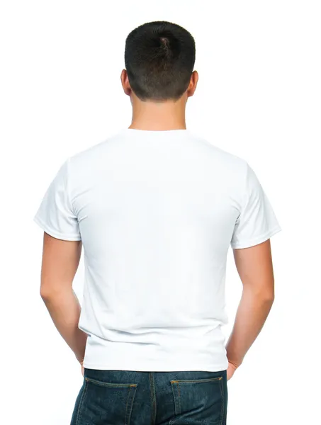 Tiener met lege witte shirt — Stockfoto