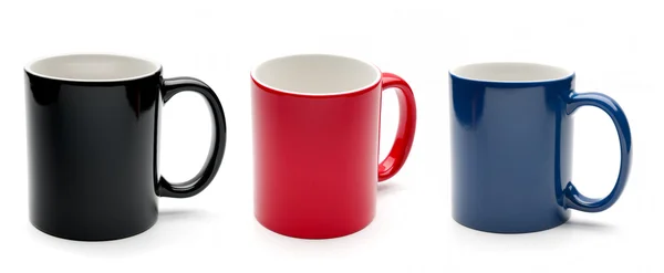黒、赤と青のカップ — ストック写真