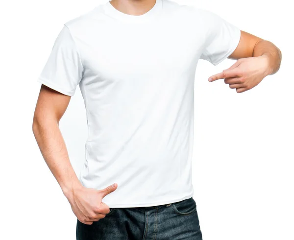 Tonåring med Tom vit skjorta — Stockfoto