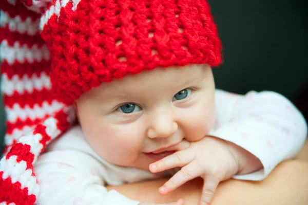 Baby in red hat — Stock Photo, Image