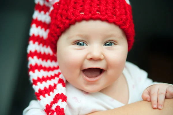 Baby in red hat — Stock Photo, Image