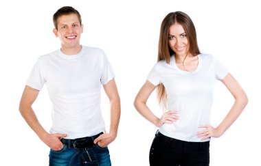 erkek ve kız beyaz t-shirt