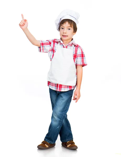 Menino vestido de cozinheiro — Fotografia de Stock