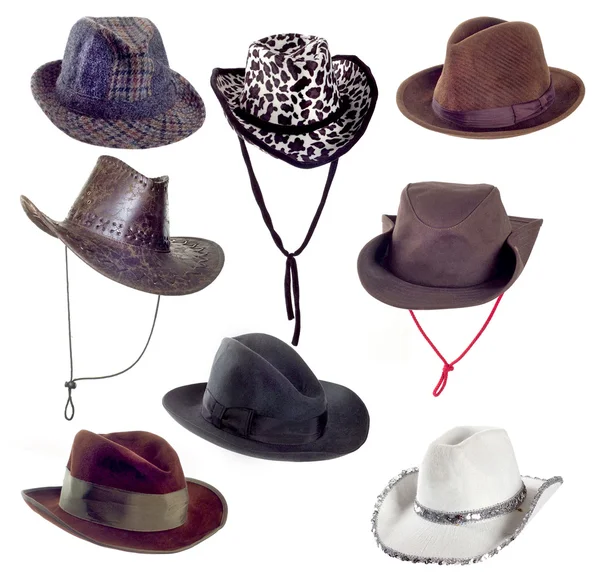 Set of hats on white — Stock Photo, Image