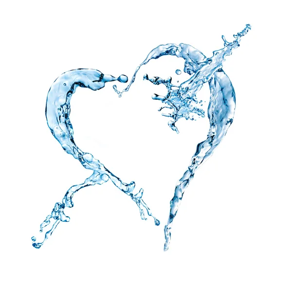 Water splash heart shape — Stock Photo, Image