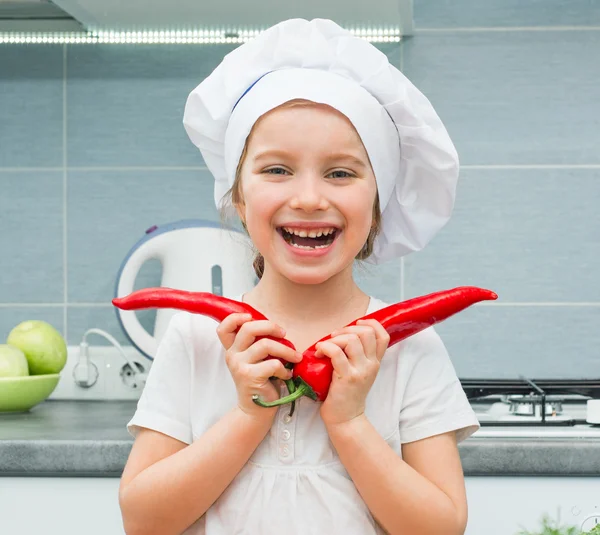 Niña con Pepper — Foto de Stock