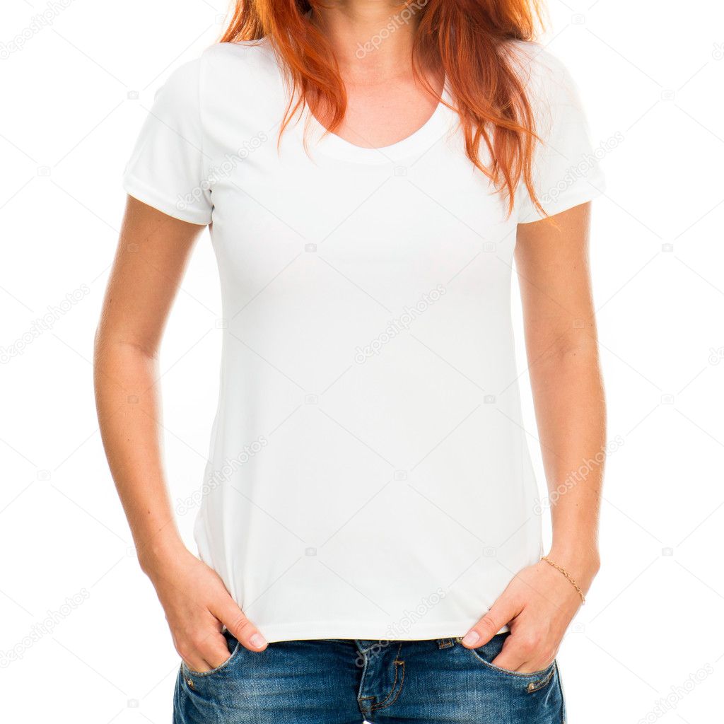 girl in white t-shirt