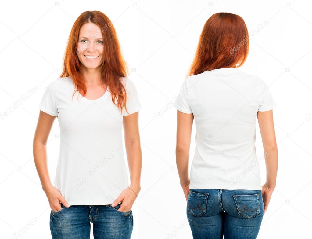 girl in white t-shirt