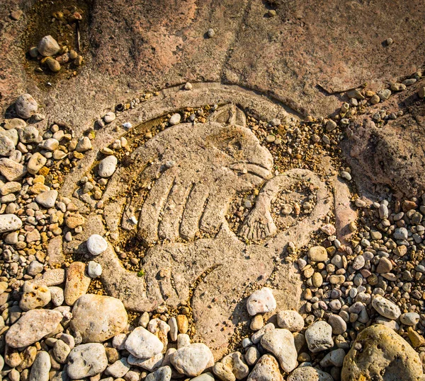 Hällristningar på stranden — Stockfoto