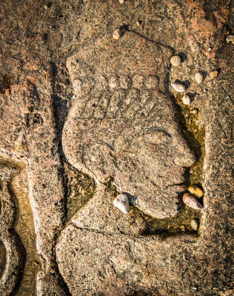 Hällristningar på stranden — Stockfoto