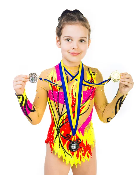 Little girl gymnast — Stock Photo, Image