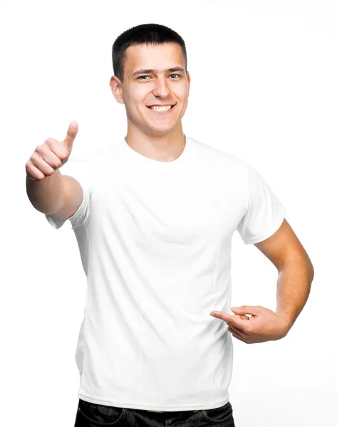 Hombre en camiseta blanca —  Fotos de Stock