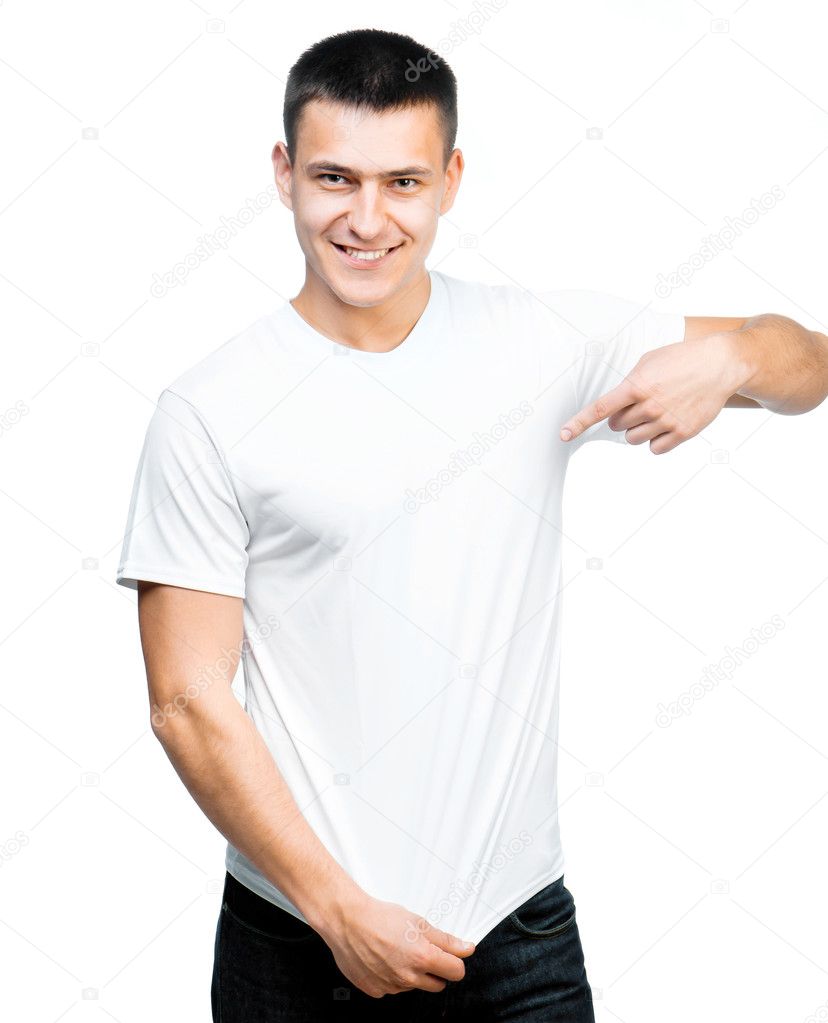 man in white t shirt