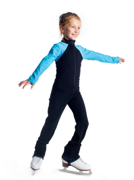 Little girl with skates — Stock Photo, Image