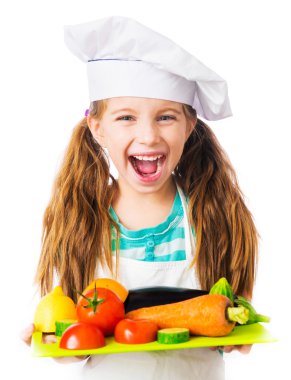 sebze ile küçük kız