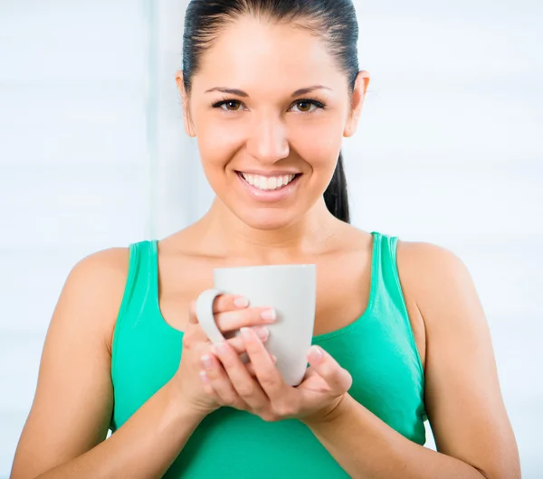 Girl with cup — Stock Photo, Image