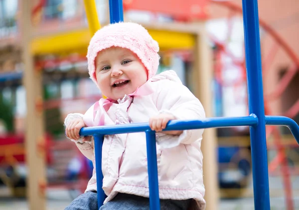 Little baby in a swing — Stock Photo, Image