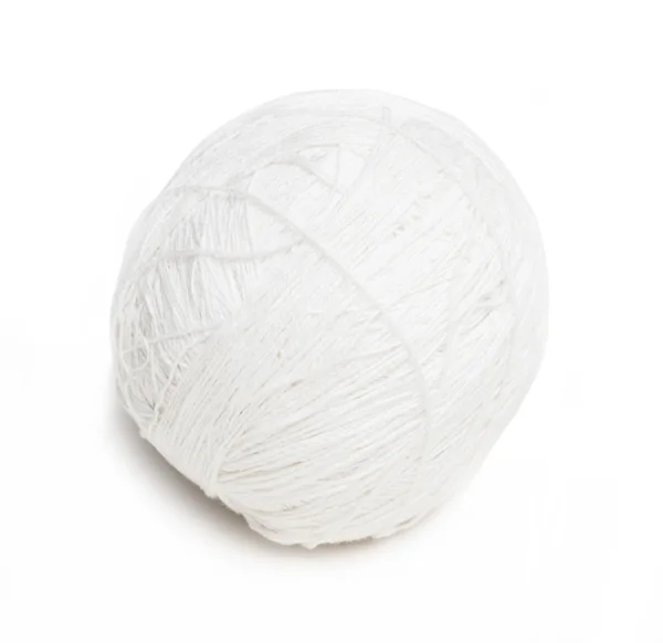 Ball of white yarn — Stock Photo, Image