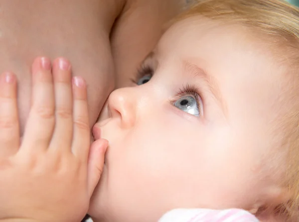 Baby sucking breast — Stock Photo, Image