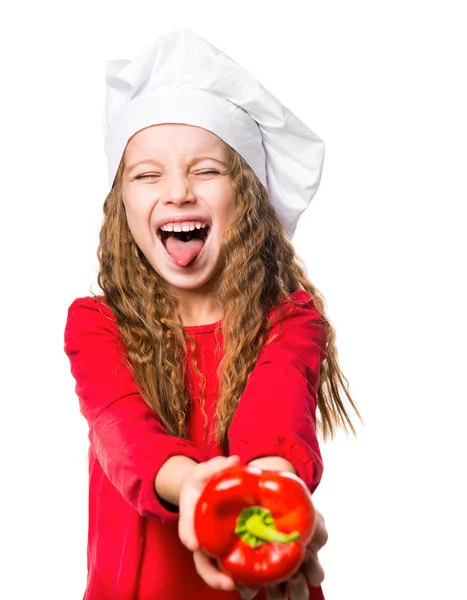 Chica en sombrero de chef —  Fotos de Stock