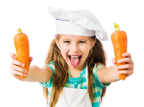 Little girl with carrot — Stock Photo, Image