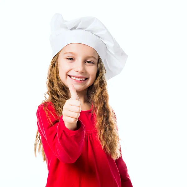 Ragazza in cappello da chef — Foto Stock