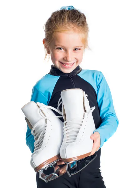 Little girl with skates Stock Photo