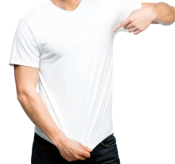 Uomo in t-shirt bianca — Foto Stock