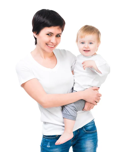 Giovane madre sorridente con il suo bambino — Foto Stock