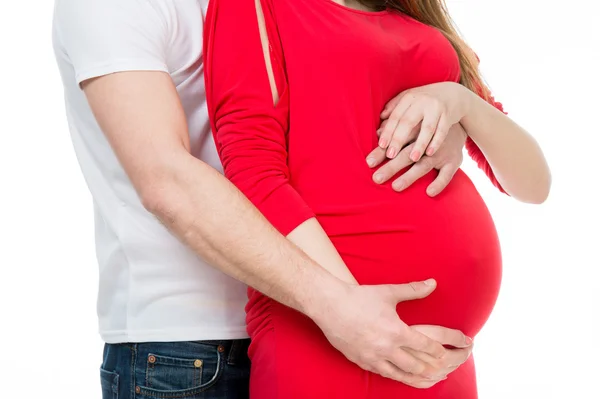 Homem e uma mulher grávida — Fotografia de Stock