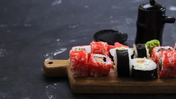传统寿司麻吉套餐 — 图库视频影像