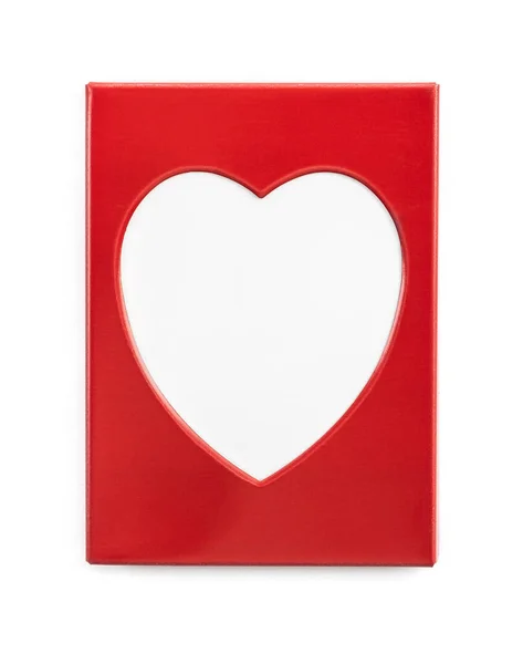 Moldura vermelha em forma de coração — Fotografia de Stock