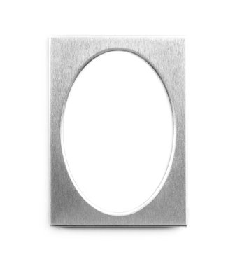 Boş oval gümüş fotoğraf çerçevesi