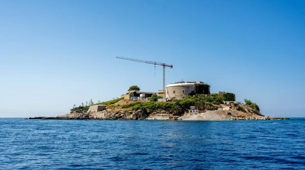 Twierdza Mamula Czarnogórze Adriatyku Słoneczny Dzień Starożytna Architektura Opuszczonego Więzienia — Zdjęcie stockowe