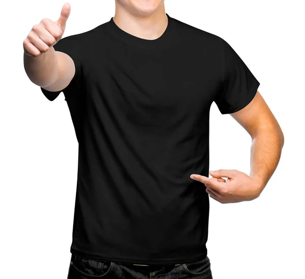 Mann im schwarzen T-Shirt — Stockfoto