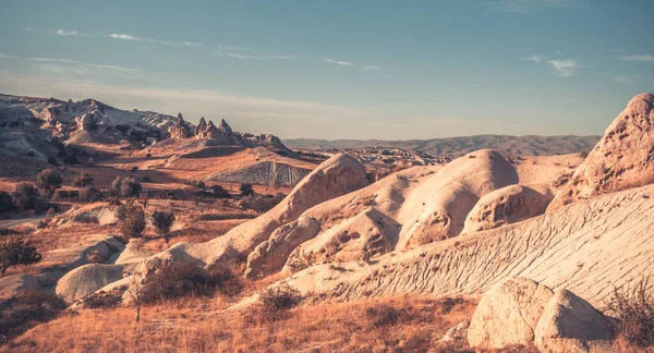 Panoramiczny widok na kanion w Kapadocji, Turcja — Zdjęcie stockowe