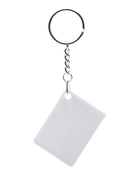 Rectangular key holder with metal ring — Stock Photo, Image