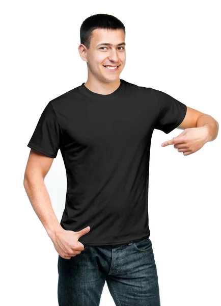 Man in zwart t-shirt — Stockfoto