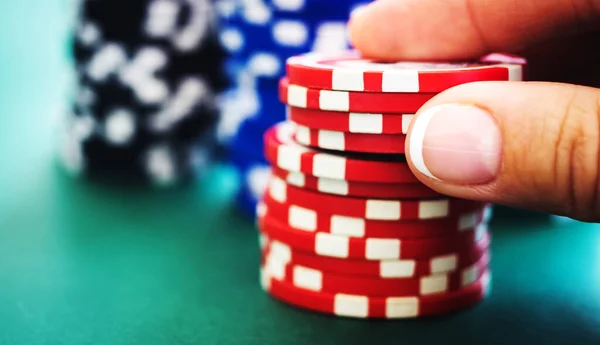 Stack of casino chips — Stock Photo, Image