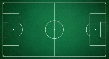 Futbol sahasının arka planı. Futbol sahası illüstrasyonu, üst görünüm.