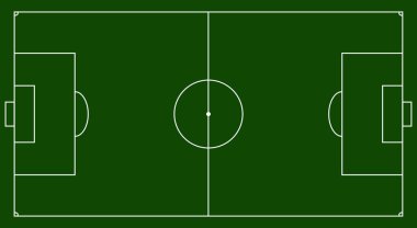 Green football field. Soccer field illustration. Green color background top view. Graphic court for creating games.