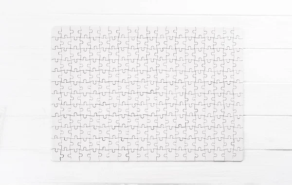 Completed White Rectangular Jigsaw Puzzle — ストック写真