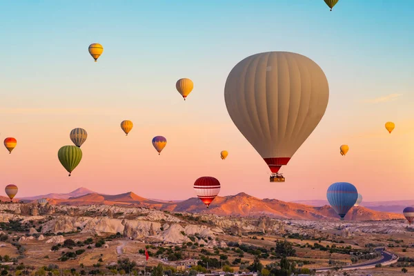 Flight Hot Air Balloons Cappadocia Turkey — Stockfoto