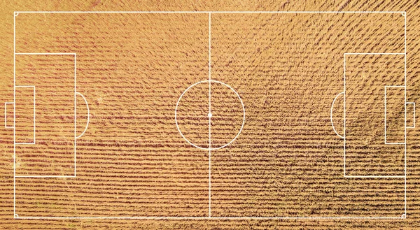 Empty Football Field Soccer Field Illustration Pattern Yellow Wheat Realistic — Zdjęcie stockowe