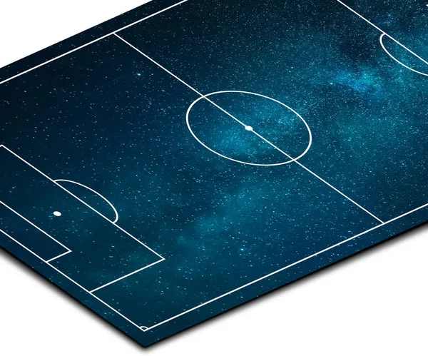 Concept Football Field Soccer Field Illustration White Canvas Starry Sky — ストック写真