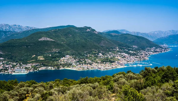 Kotor Bay Scenic View Montenegro Amazing Aerial Panorama Adriatic Sea — Stock fotografie